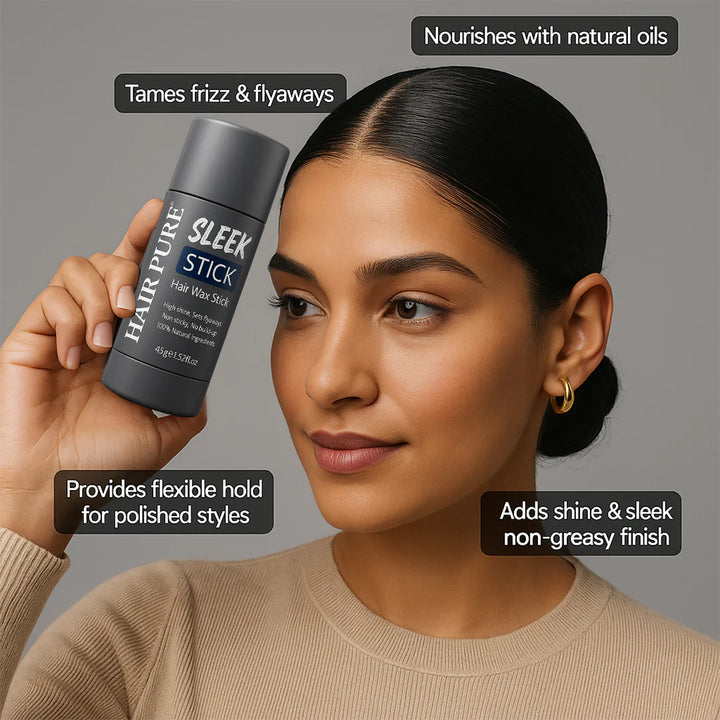 Sleek Stick Hair Wax 45g - Hair Wax Stick to Manage Flyaways, Sleek and Smooth Hair for Men and Women