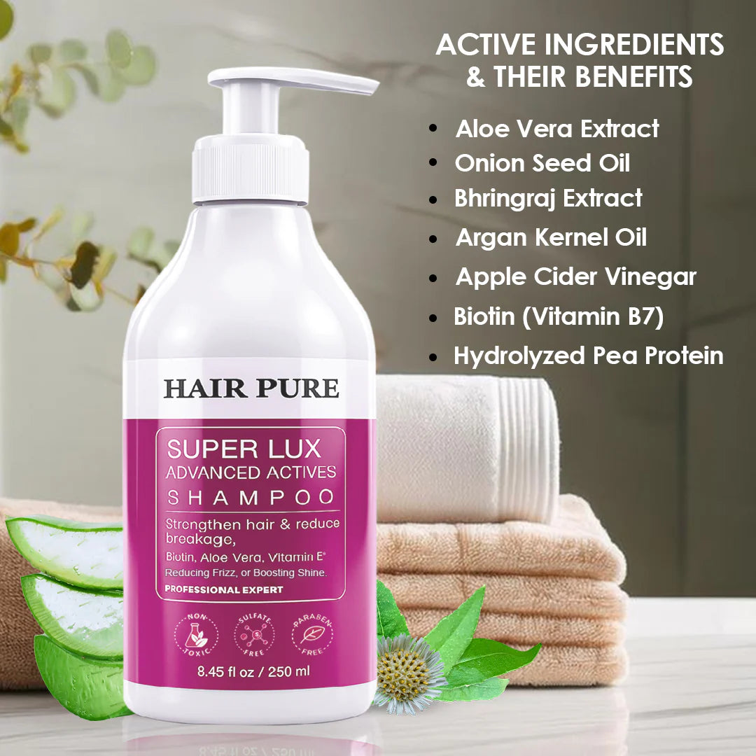 Super Lux Shampoo 250ml | Biotin, Aloe Vera & Vitamin E Shampoo for Healthy & Smooth Hair