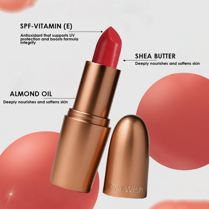 Creamy Matte Lipstick Ruby Lush Shade 19 – Long Lasting Matte Lipstick, Full Coverage, Highly Pigmented Lip Color for Women (3.8g)