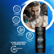 Hydro Wash 3 in 1 450ml | Face Wash + Body Wash + Shampoo for Men | Hydrating All-in-One Cleanser | Long Lasting Freshness & Deep Cleansing