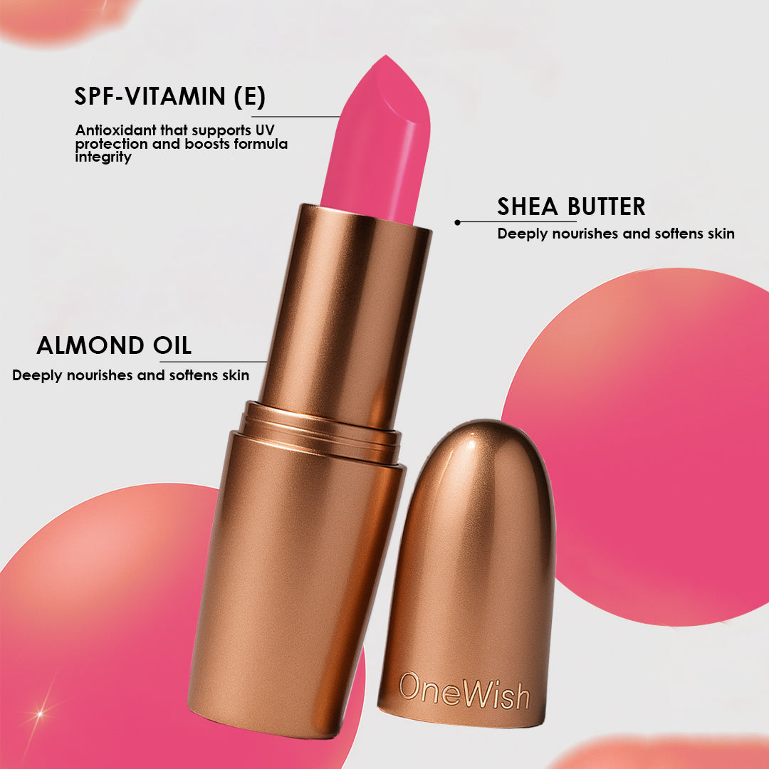 Creamy Matte Lipstick Hot Pink Era Shade 01 – Long Lasting Matte Lipstick, Full Coverage, Highly Pigmented Hot Pink Lip Color for Women (3.8g)