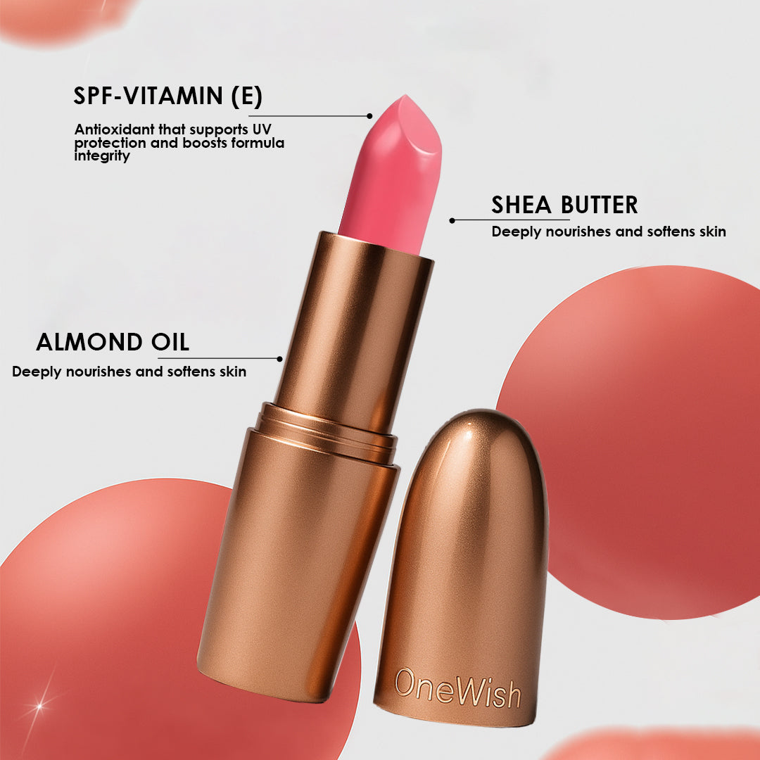 Creamy Matte Lipstick Blush Talk Shade 02 – Long Lasting Matte Lipstick, Full Coverage, Highly Pigmented Blush Pink Lip Color for Women (3.8g)