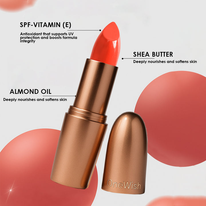 Creamy Matte Lipstick Rusty Orange 3.8g (Shade 24) – Long-Lasting, Full Coverage Warm Orange Matte Lipstick