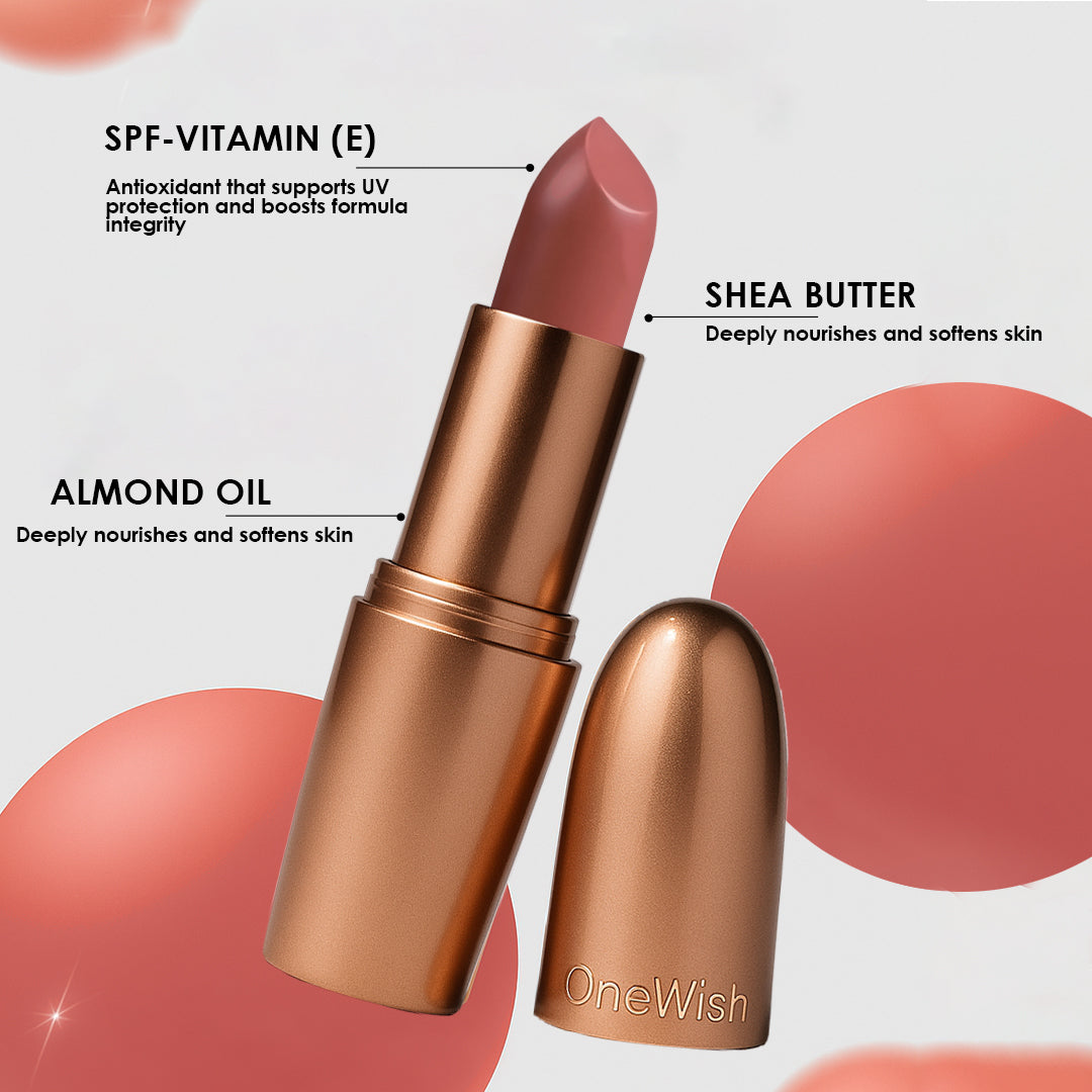 Creamy Matte Lipstick Bare & Bold Shade 07 – Long Lasting Matte Lipstick, Full Coverage, Highly Pigmented Nude Lip Color for Women (3.8g)
