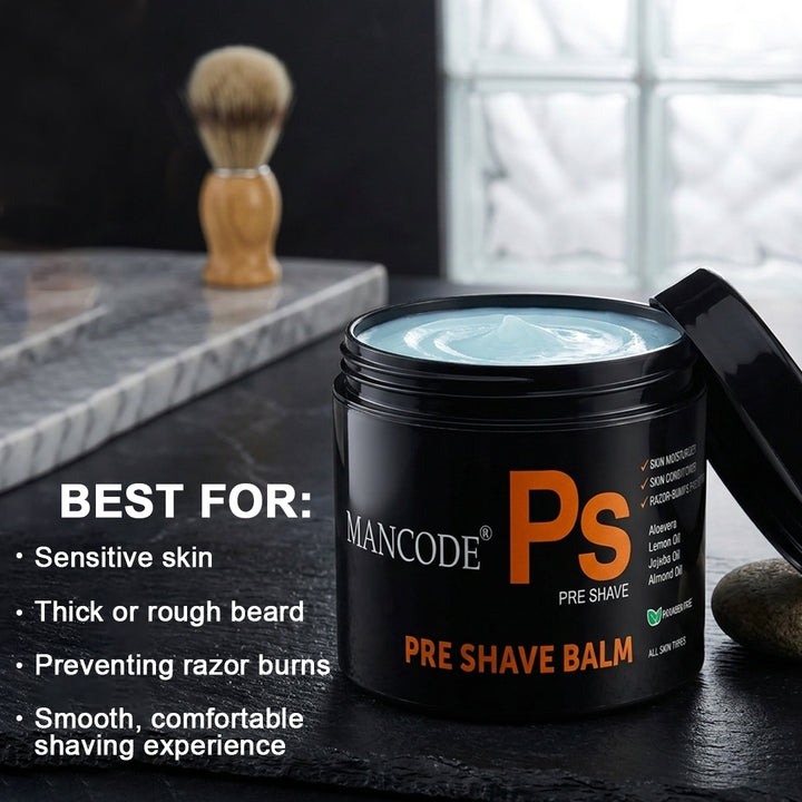 Pre-Shave Balm 100gm | Smooth Shaving Cream for Men | Prevents Razor Burn, Cuts & Irritation | Hydrating Pre Shave Skin Conditioner