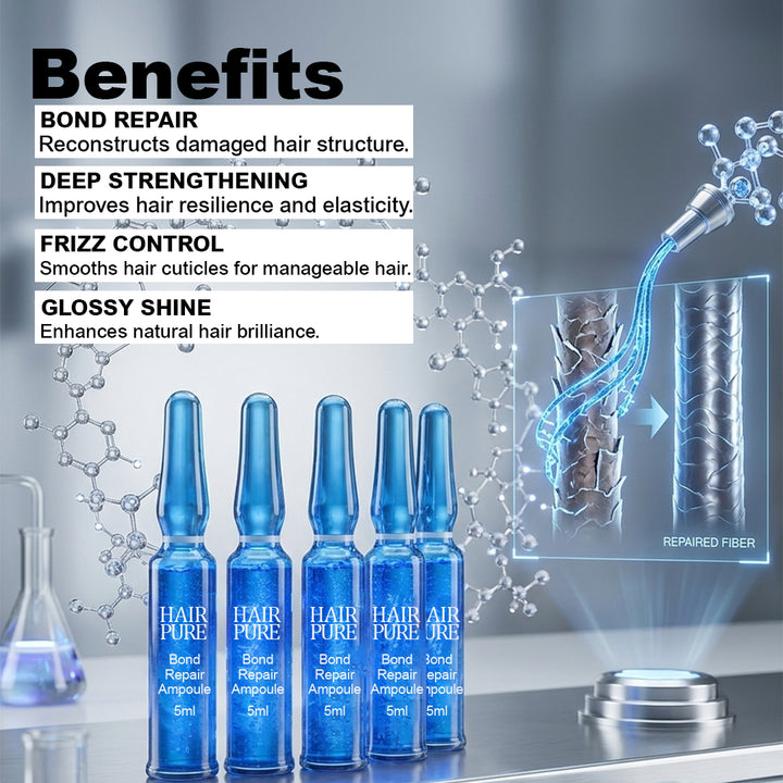 Bond Repair Ampoule 5ml with Hydrolyzed Keratin – Intensive Hair Repair Treatment for Damaged, Weak & Frizzy Hair