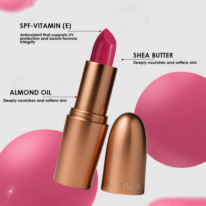 Creamy Matte Lipstick Pink Rules 3.8g (Shade 25) – Long-Lasting, Full Coverage Soft Pink Matte Lipstick