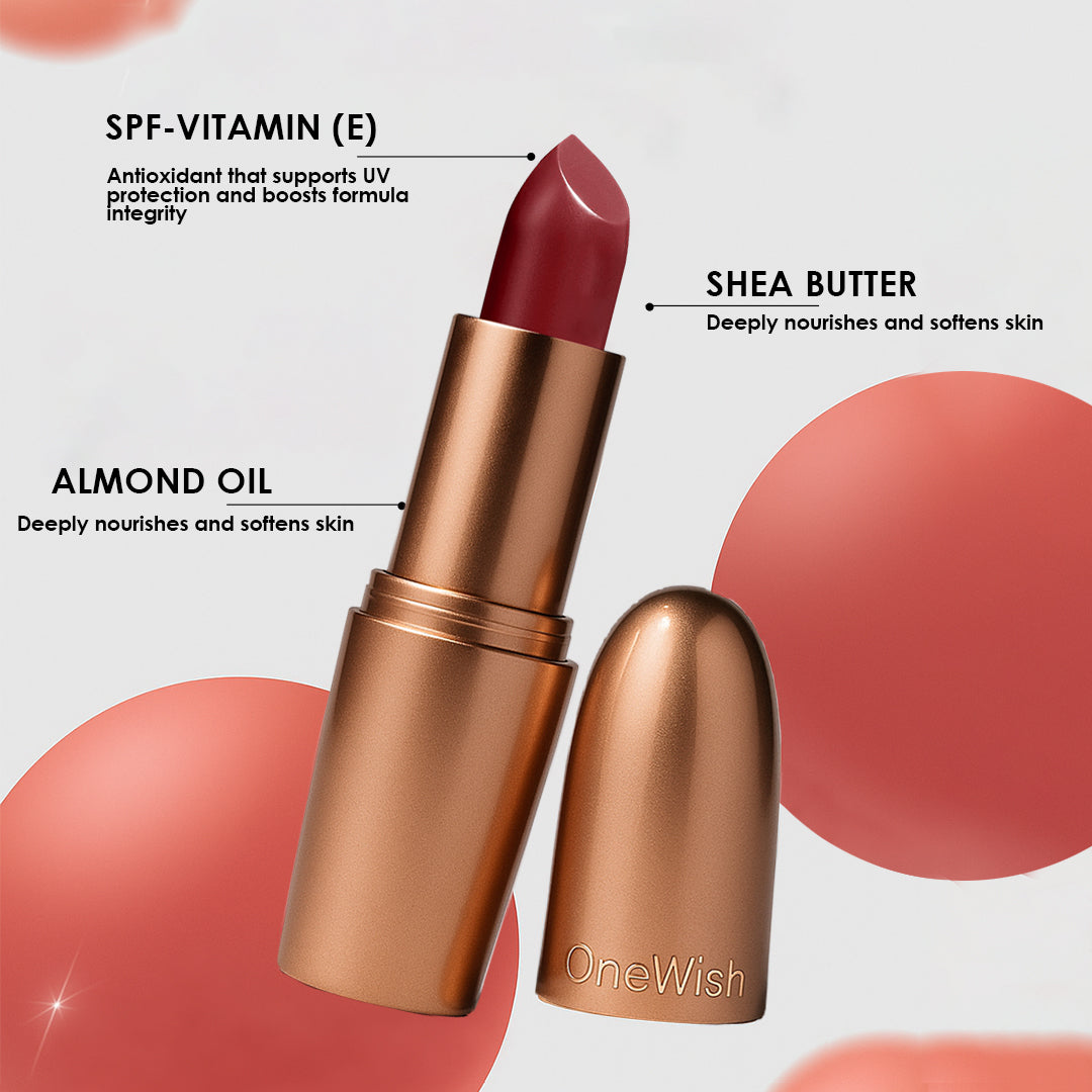 Creamy Matte Lipstick Lowkey Red Shade 20 – Long Lasting Matte Lipstick, Full Coverage, Highly Pigmented Lip Color for Women (3.8g)