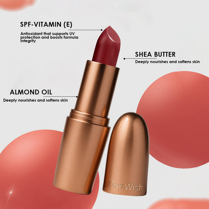 Creamy Matte Lipstick Lowkey Red Shade 20 – Long Lasting Matte Lipstick, Full Coverage, Highly Pigmented Lip Color for Women (3.8g)