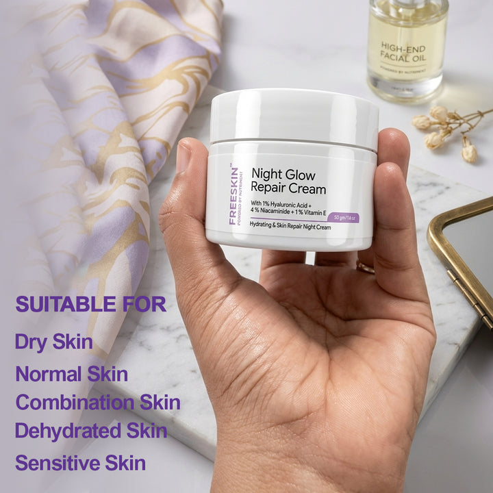Night Glow Repair Cream 50g | Overnight Skin Repair & Brightening Cream with 5% Active Ingredients