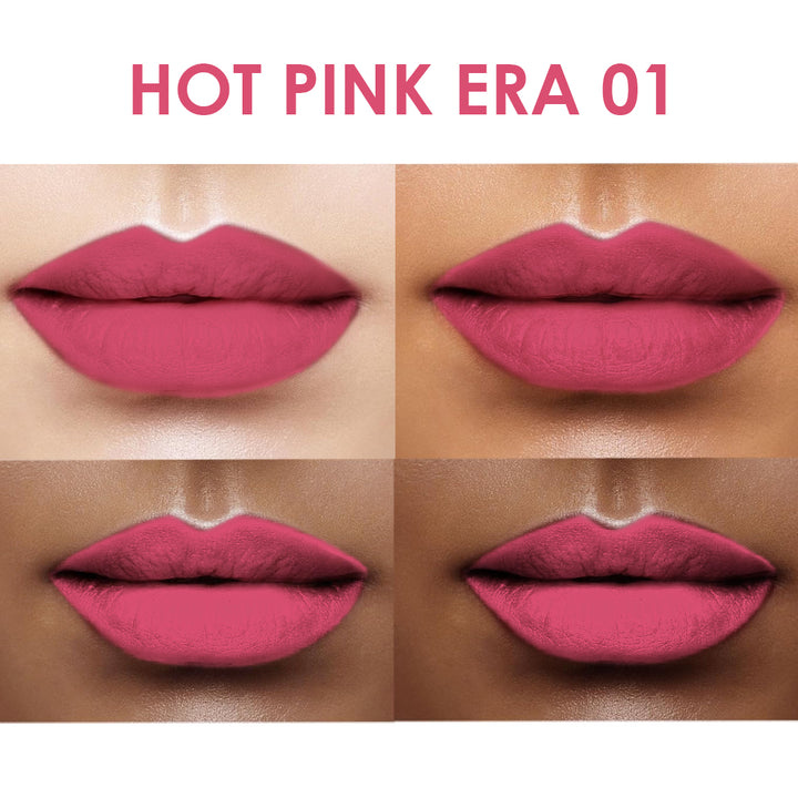 Creamy Matte Lipstick Hot Pink Era Shade 01 – Long Lasting Matte Lipstick, Full Coverage, Highly Pigmented Hot Pink Lip Color for Women (3.8g)