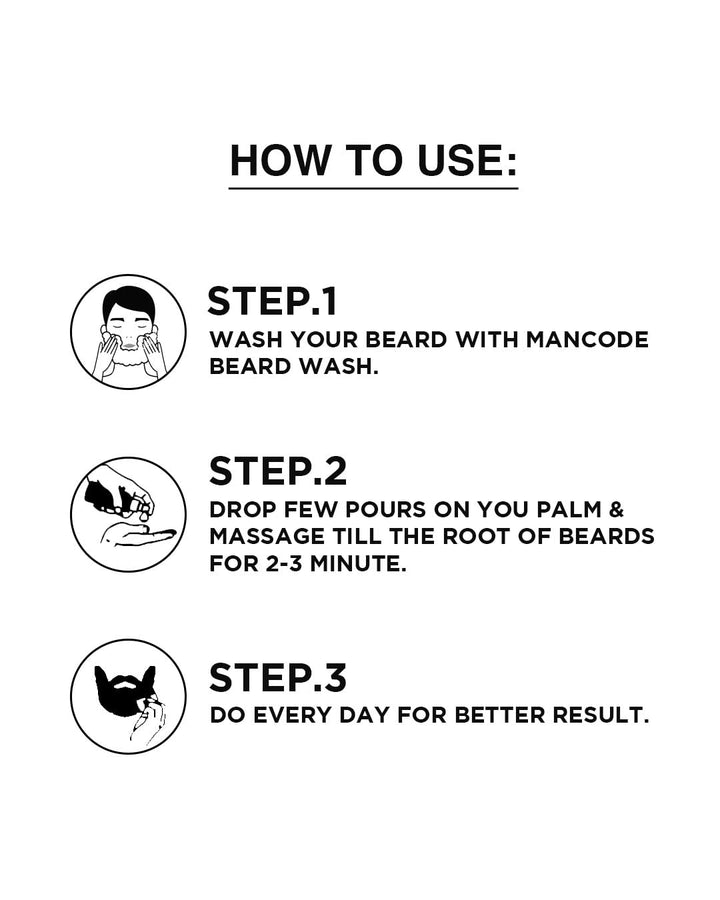 Beard Growth Oil Accelerator 50ml | Fast Beard Growth Oil for Men | Thicker Fuller Beard & Patchy Beard Solution | Non-Greasy Nourishing Beard Oil
