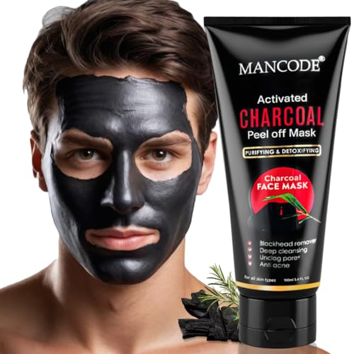 Activated Charcoal Peel Off Mask for Men 100ml | Deep Cleansing Blackhead Removal Mask | Unclogs Pores & Removes Impurities