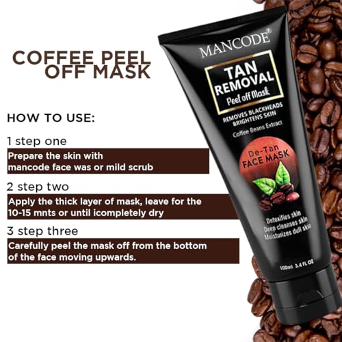 Tan Removal Peel Off Mask 100ml | Blackhead Removal Mask for Men & Women | Brightening Exfoliating Face Mask for Smooth Skin