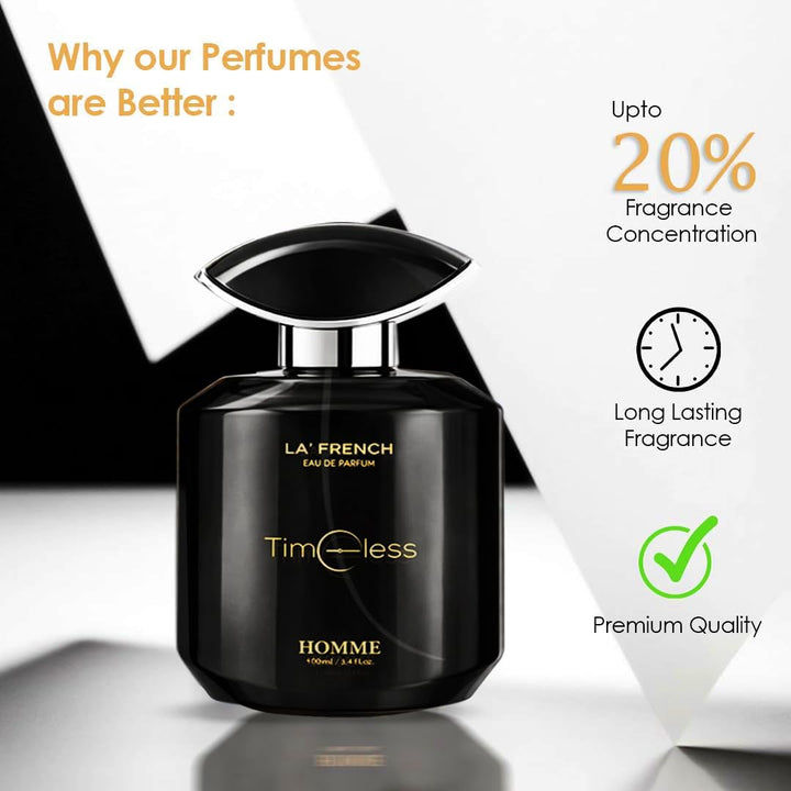 Timeless Perfume for Men 100ml | Long Lasting Woody Aromatic Fragrance | Premium Eau De Parfum for Men | Classic & Masculine Scent