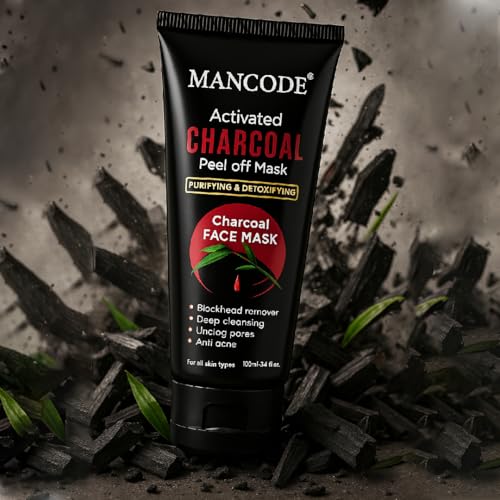 Activated Charcoal Peel Off Mask for Men 100ml | Deep Cleansing Blackhead Removal Mask | Unclogs Pores & Removes Impurities