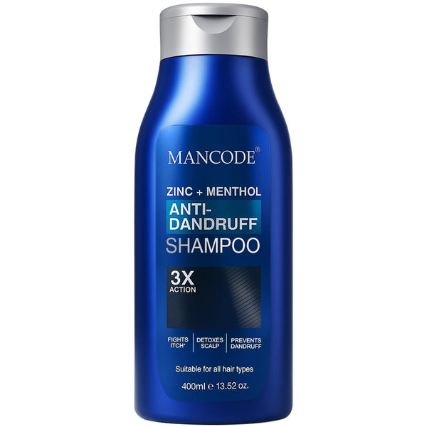 Anti-Dandruff Shampoo (400ml) | Zinc Pyrithione & Menthol Cooling Formula for Men – Fights Dandruff, Cleanses Scalp & Strengthens Hair