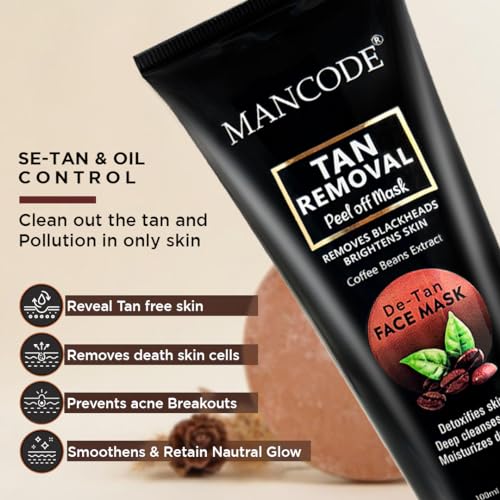 Tan Removal Peel Off Mask 100ml | Blackhead Removal Mask for Men & Women | Brightening Exfoliating Face Mask for Smooth Skin