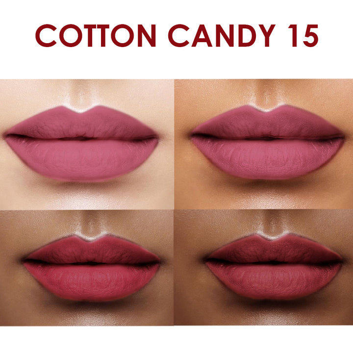 Creamy Matte Lipstick Cotton Candy Shade 15 – Long Lasting Matte Lipstick, Full Coverage, Highly Pigmented Lip Color for Women (3.8g)