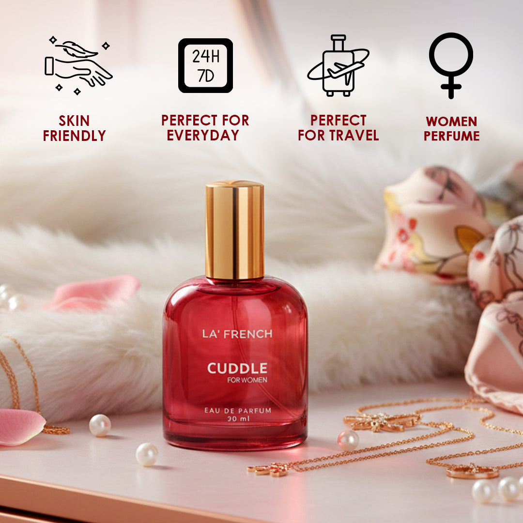 Cuddle Perfume for Women 30ml | Long Lasting Soft Floral Musky Fragrance | Premium Eau De Parfum | Warm & Romantic Daily Wear Scent