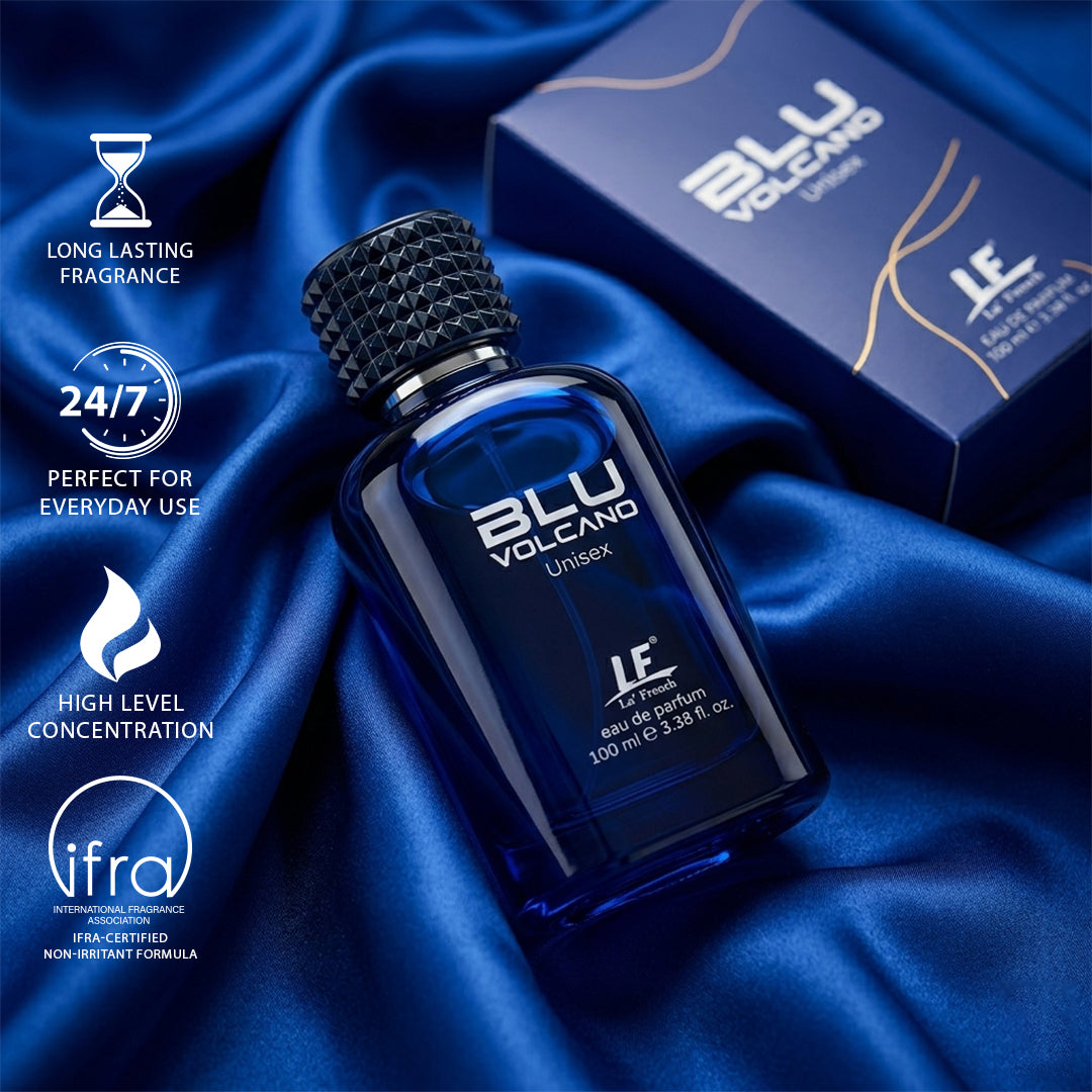 La French Blu Volcano Perfume for Men & Women 100ml | Premium Long-Lasting Unisex Fragrance with Vanilla, Amber & Warm Spicy Notes