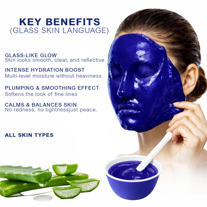 Korean Algae Peel Off Mask Powder + Gel | Glass Skin Glow Face Mask | Deep Hydration, Brightening & Skin Smoothing Rubber Mask