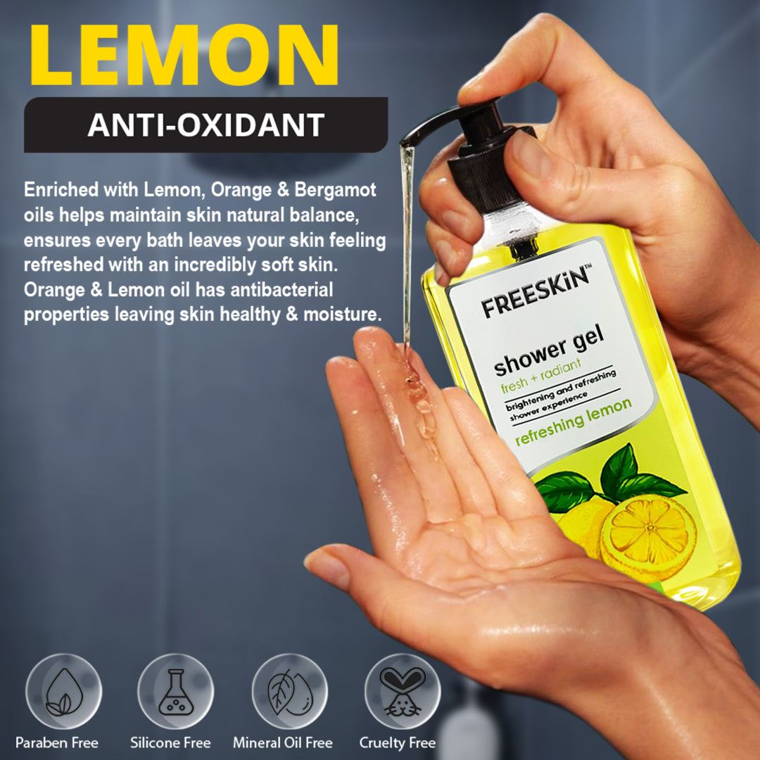 Lemon Shower Gel 400ml | Refreshing Citrus Body Wash | Hydrating, Deep Cleansing & Energizing Shower Gel for Soft, Glowing Skin