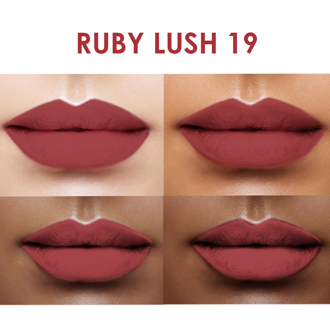 Creamy Matte Lipstick Ruby Lush Shade 19 – Long Lasting Matte Lipstick, Full Coverage, Highly Pigmented Lip Color for Women (3.8g)