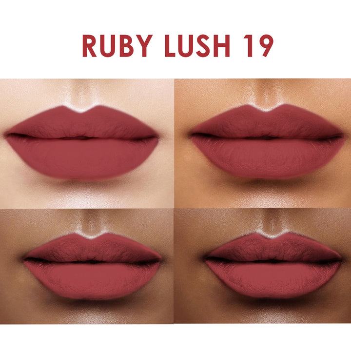 Creamy Matte Lipstick Ruby Lush Shade 19 – Long Lasting Matte Lipstick, Full Coverage, Highly Pigmented Lip Color for Women (3.8g)
