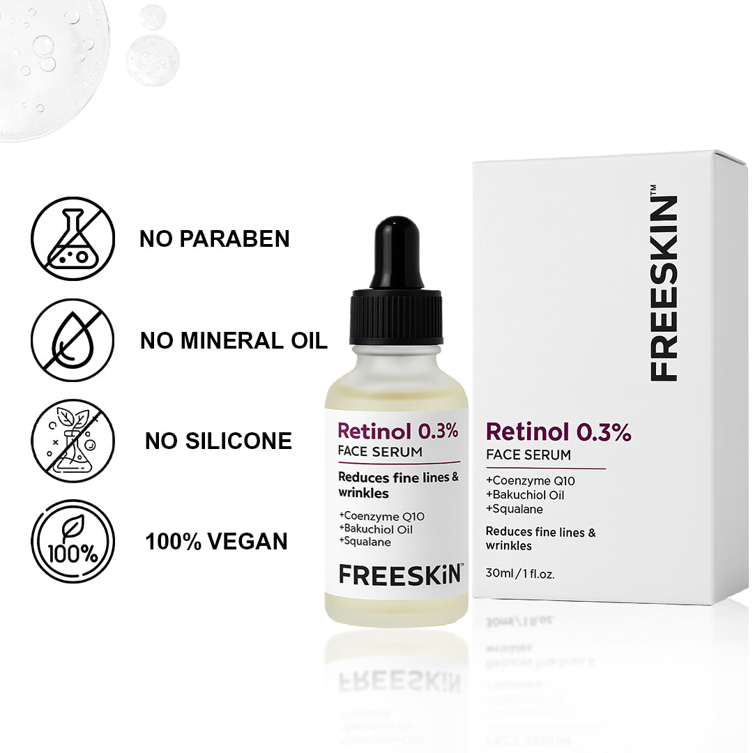 0.3% Retinol Face Serum (30ml) | Anti-Aging Night Serum for Wrinkles, Dark Spots & Skin Renewal