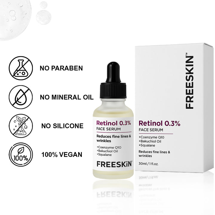 0.3% Retinol Face Serum (30ml) | Anti-Aging Night Serum for Wrinkles, Dark Spots & Skin Renewal