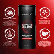 Activated Charcoal Body Wash 450ml | Deep Cleansing Shower Gel for Men | Oil Control & Detox Skin Cleanser | Sulfate-Free Refreshing Body Wash