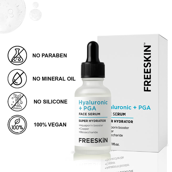 Hyaluronic Acid + PGA Face Serum (30ml) | Deep Hydration & Skin Plumping Serum for Soft, Smooth & Glowing Skin