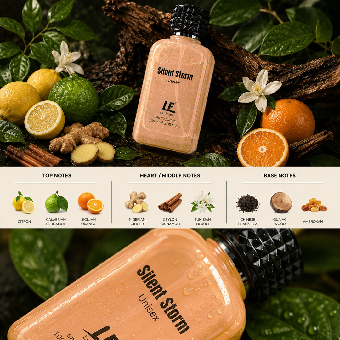 La French Silent Storm Premium Unisex Perfume 100ml | Long-Lasting Eau De Parfum for Men & Women | Citrus, Fresh Spicy, Green & Amber Notes