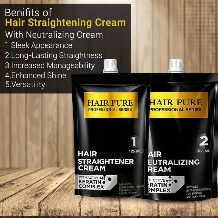 Straightener Cream 125ml - Keratin Based Hair Straightening Cream For Smooth, Silky & Frizz Free Hair