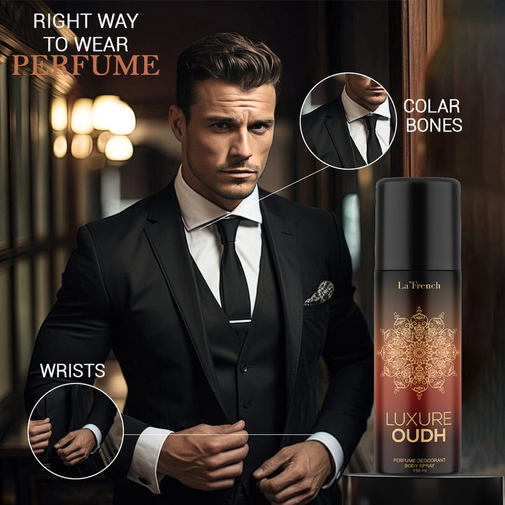 Luxure Oudh Perfume Deodorant Body Spray 150ml | Long Lasting Oud Fragrance | Premium Woody & Musky Deodorant for Men & Women