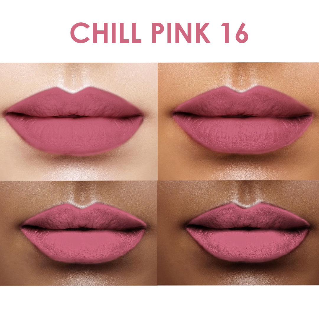 Creamy Matte Lipstick Chill Pink Shade 16 – Long Lasting Matte Lipstick, Full Coverage, Highly Pigmented Lip Color for Women (3.8g)