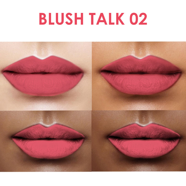 Creamy Matte Lipstick Blush Talk Shade 02 – Long Lasting Matte Lipstick, Full Coverage, Highly Pigmented Blush Pink Lip Color for Women (3.8g)