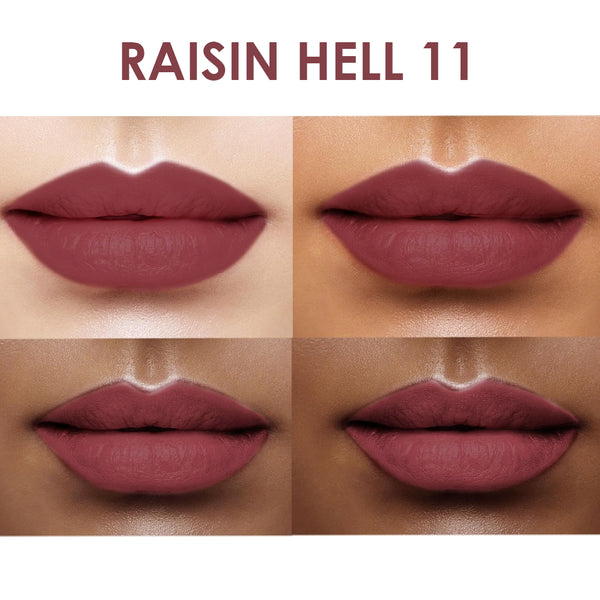 Creamy Matte Lipstick Raisin Hell Shade 11 – Long Lasting Matte Lipstick, Full Coverage, Highly Pigmented Lip Color for Women (3.8g)