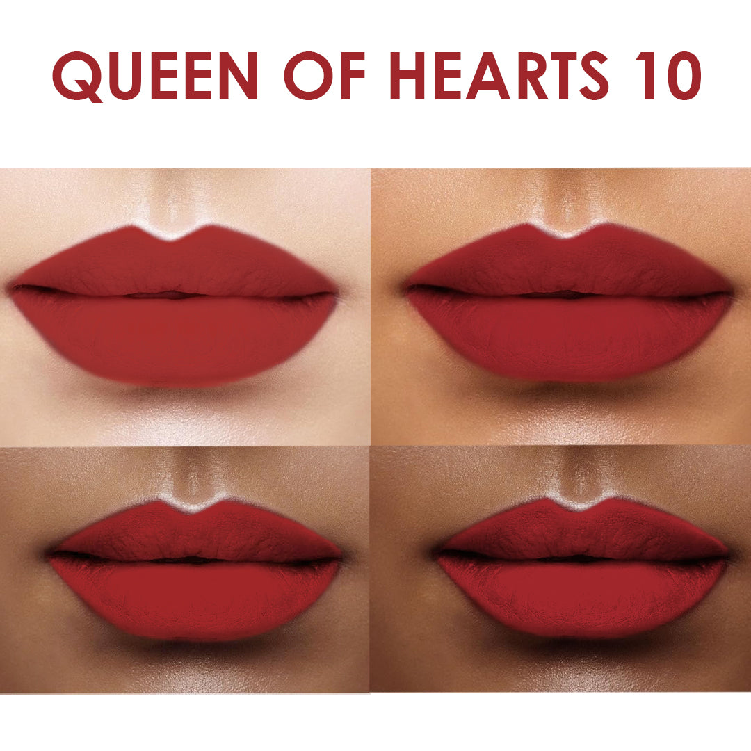 Creamy Matte Lipstick Queen of Hearts Shade 10 – Long Lasting Matte Lipstick, Full Coverage, Highly Pigmented Lip Color for Women (3.8g)