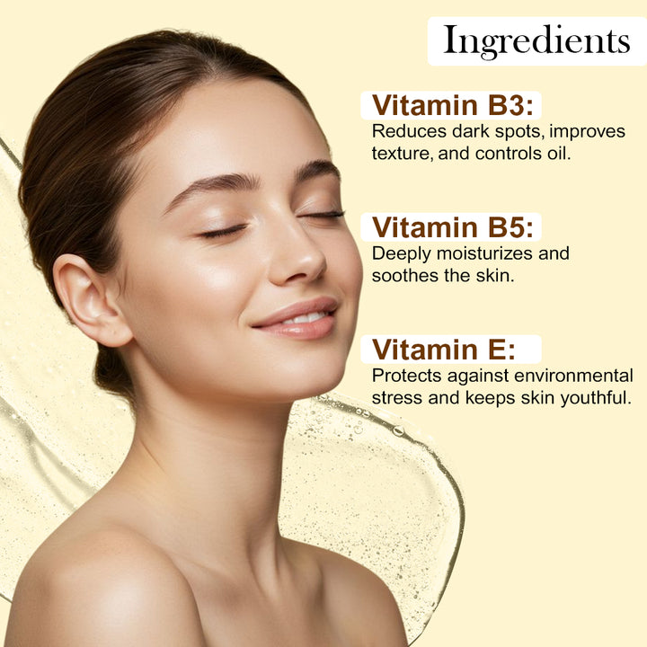 Vitamin B3, B5 & E Face Wash 100ml | Niacinamide Oil Control Cleanser | Hydrating, Pore Minimizing & Brightening Facewash for Men & Women