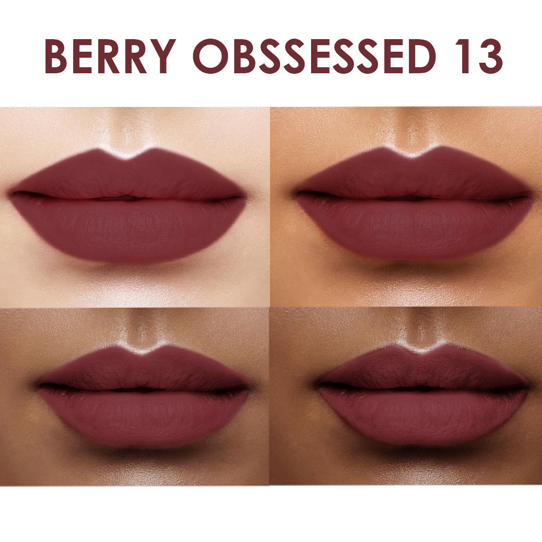 Creamy Matte Lipstick Berry Obsessed Shade 13 – Long Lasting Matte Lipstick, Full Coverage, Highly Pigmented Lip Color for Women (3.8g)