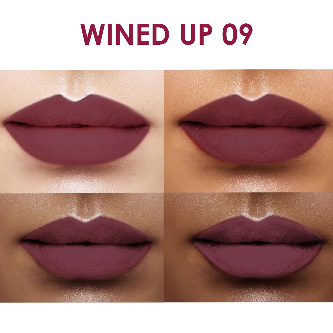 Creamy Matte Lipstick Wined Up Shade 09 – Long Lasting Matte Lipstick, Full Coverage, Highly Pigmented Wine Lip Color for Women (3.8g)
