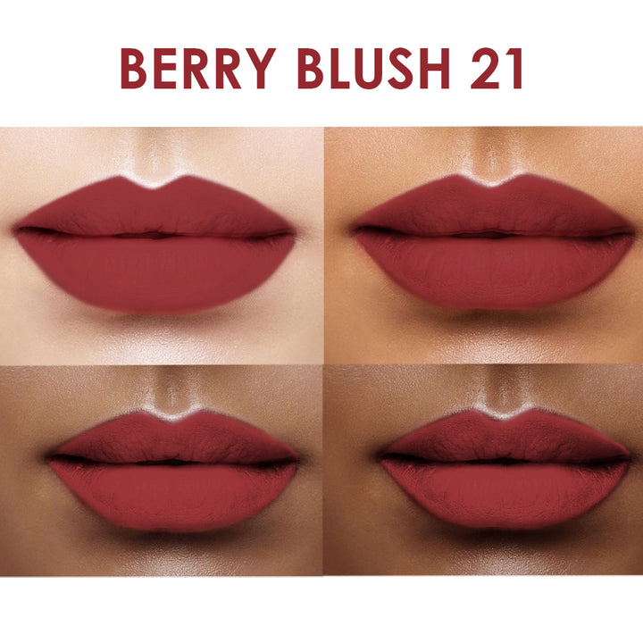 Creamy Matte Lipstick Berry Blush Shade 21 – Long Lasting Matte Lipstick, Full Coverage, Highly Pigmented Lip Color for Women (3.8g)