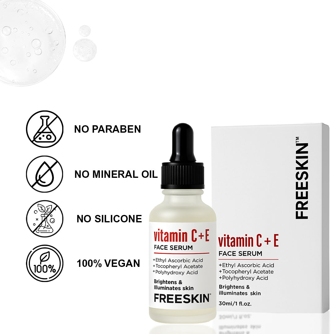 Vitamin C + E Face Serum (30ml) | Brightening & Glow Serum with PHA for Even Skin Tone & Radiant Skin