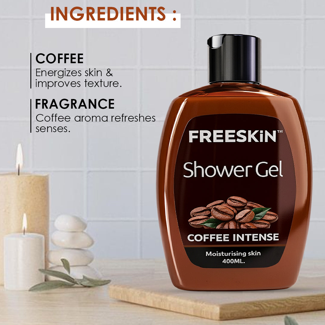 Coffee Intense Shower Gel 400ml | Energizing Coffee Body Wash | Deep Cleansing, Moisturizing & Refreshing Skin Cleanser for Men & Women