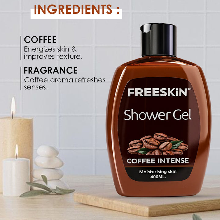 Coffee Intense Shower Gel 400ml | Energizing Coffee Body Wash | Deep Cleansing, Moisturizing & Refreshing Skin Cleanser for Men & Women