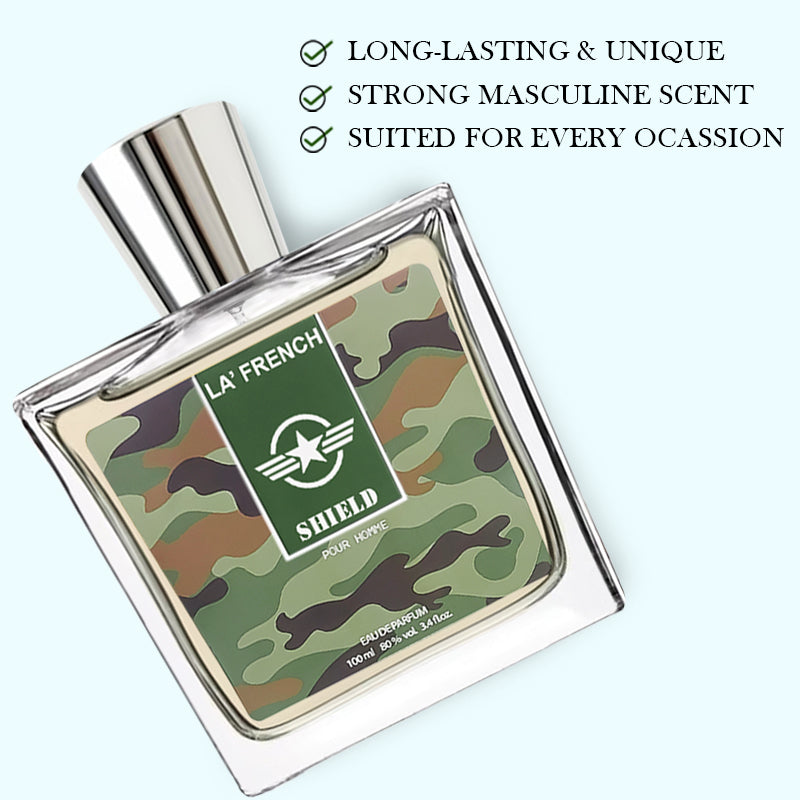 Shield Perfume for Men 100ml | Long Lasting Aqua Floral Woody Fragrance | Premium Eau De Parfum for Men | Fresh & Powerful Masculine Scent