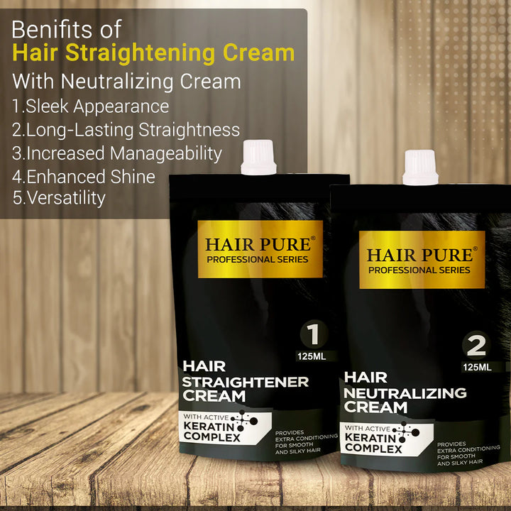 Straightener Cream 125 ml – Hair Straightening Cream with Keratin for Silky and Frizz-Free Hair