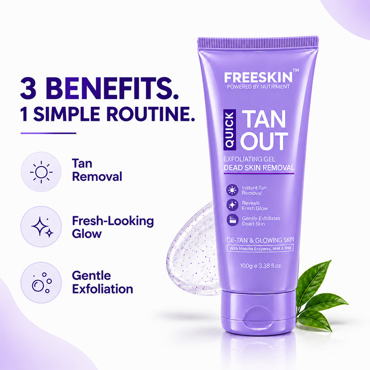 Quick Tan Out Exfoliating Gel for Face & Body, 100g | Dead Skin Cell Removal & Tan Removal Gel